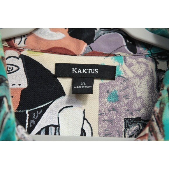 Vintage Kaktus Women's Jacket Cotton Blend 3/4 Sleeves Picasso Art Buttons XL - Picture 7 of 8